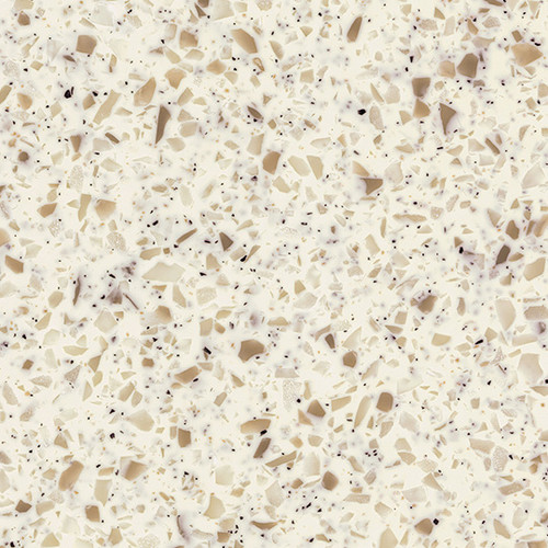 Crema Terrazzo, 2" x 2", Everform® Solid Surface, Solid Surfacing