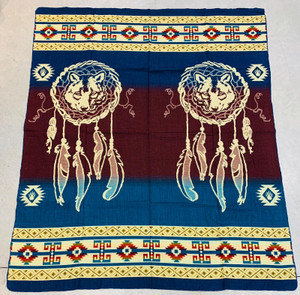 Blanket Wolf Dreamcatchers - Blue/Red 