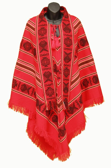 Spring Poncho Red