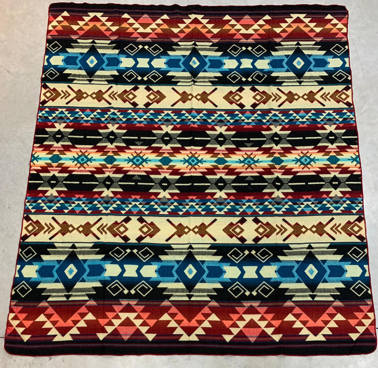 Blanket Geometric - Burgundy 