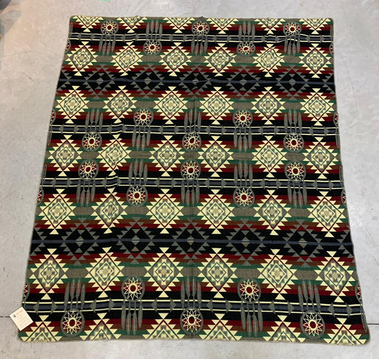 Blanket Geometric - Grey/Olive