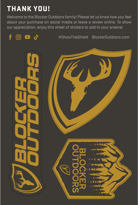 blocker outdoors custom sticker sheet