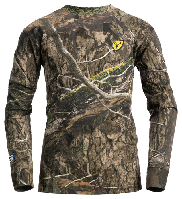 Shieldâ„¢ Youth Fused Cotton L/S Top - MO DNA (Mossy Oak Country DNA)