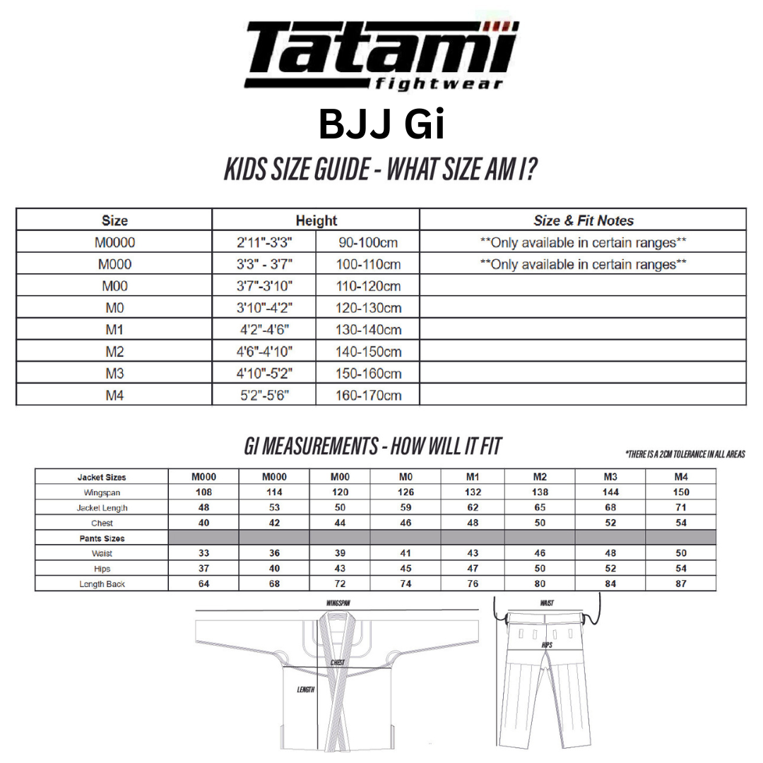 Size Guide – Tatami Fightwear USA