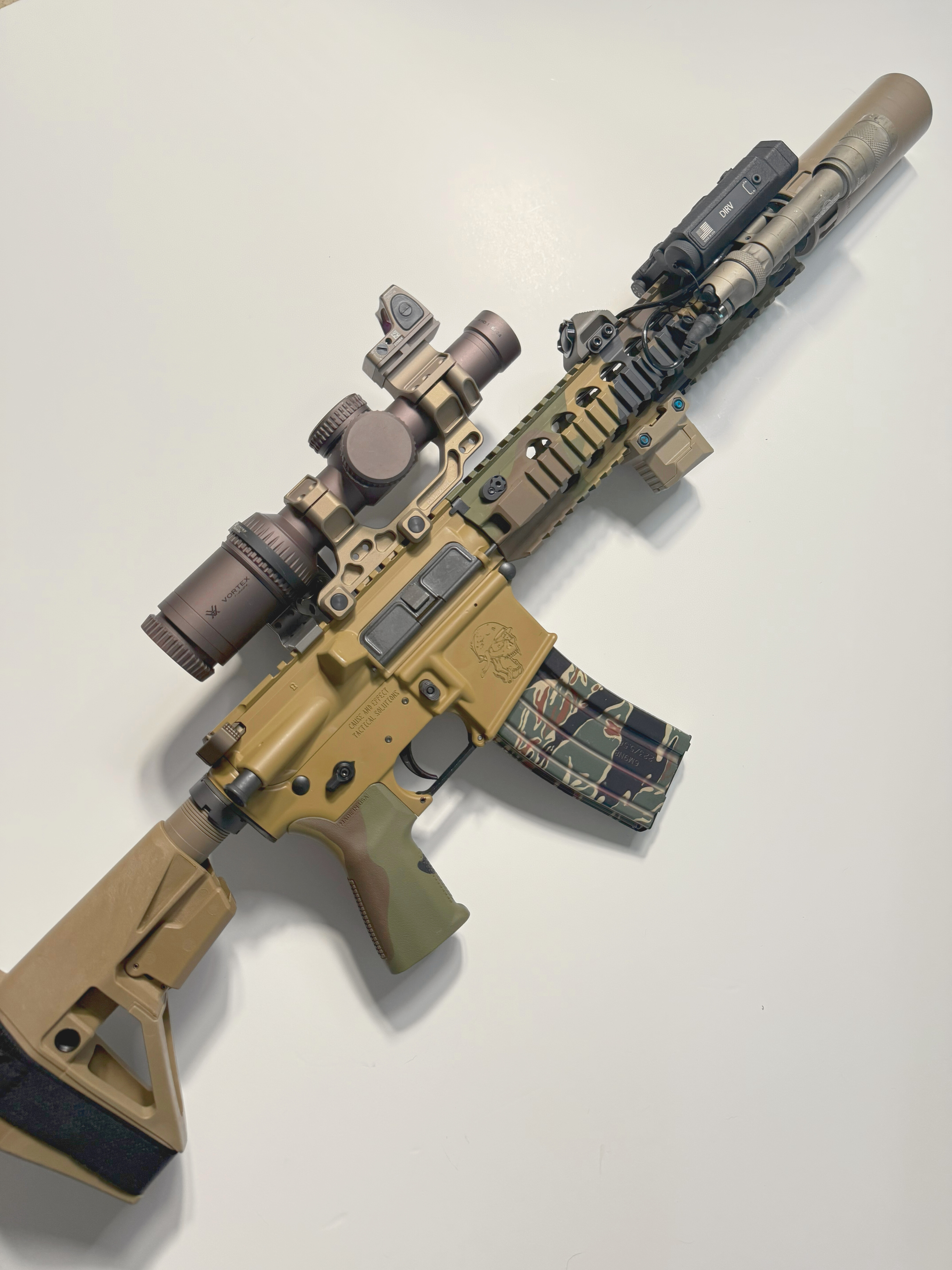 CETS Half Camo 11.5 AR15 w/ Piccatiny Rail