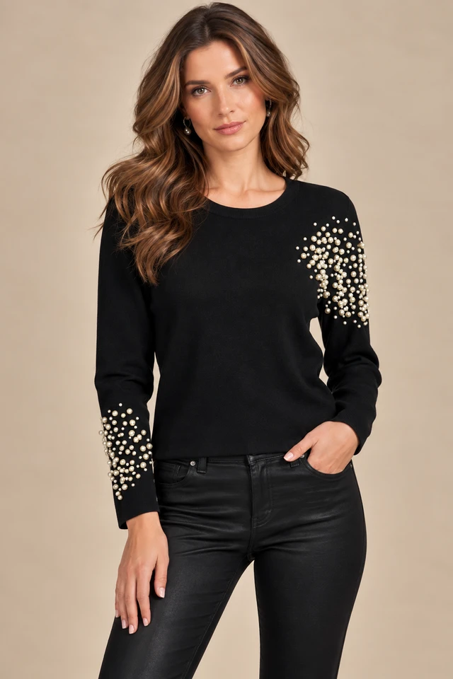 Paige Knitted Pearl Top