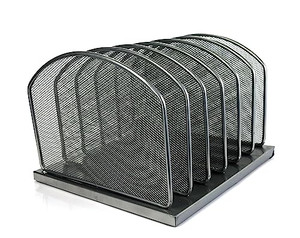 Huron Organizer Vertical 6 Slot, Black Metal Mesh Huron Organizer Vertical 6 Slot, Black Metal Mesh