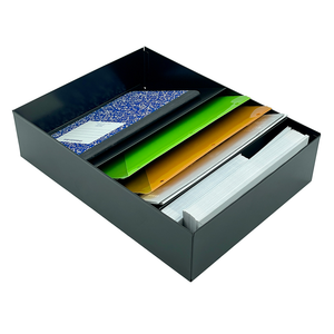 Huron Stationery Holder Drawer 3 Slot, Black Steel Huron Stationery Holder Drawer 3 Slot, Black Steel
