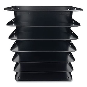 Huron Desktop Horizontal 7-Slot Legal File Organizer, Black Steel Huron Desktop Horizontal 7-Slot Legal File Organizer, Black Steel