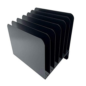 Huron Desktop File Organizer, Slant 6 Slot, Black Steel Huron Desktop File Organizer, Slant 6 Slot, Black Steel