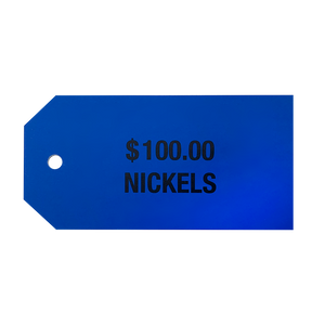 Huron Coin Bag Tags (Blue Nickel, $100, 1000 pcs) Huron Coin Bag Tags (Blue Nickel, $100, 1000 pcs)
