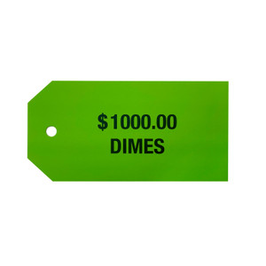 Huron Coin Bag Tags (Green Dime, $1000, 1000 pcs) Huron Coin Bag Tags (Green Dime, $1000, 1000 pcs)