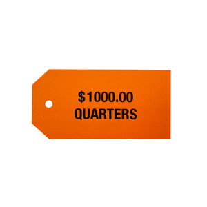 Huron Coin Bag Tags (Orange Quarter, $1000, 1000 pcs) Huron Coin Bag Tags (Orange Quarter, $1000, 1000 pcs)