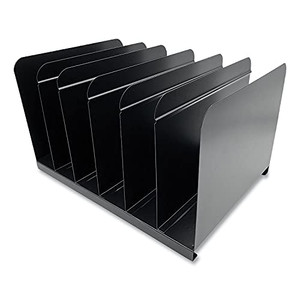 Huron Book and Magazine Rack, 6 Slot, Black Steel Huron Book and Magazine Rack, 6 Slot, Black Steel