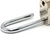 Close-up of hardened chrome-plated extended shackle on Huron padlock