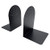 Huron 7" Steel Fanhole Non-Skid Bookends, Pair, Black