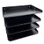 Huron Desktop Horizontal 4-Slot File Organizer, Black Steel