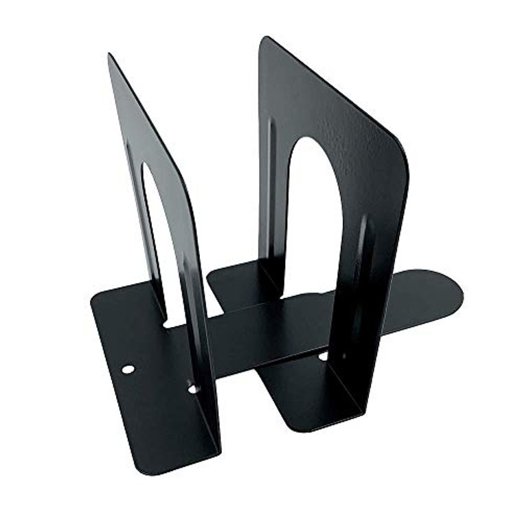 Huron 5" Steel Non-Skid Bookends, Pair, Black