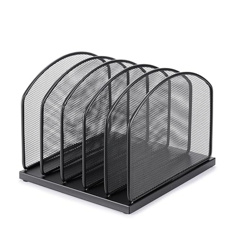 Huron Organizer Vertical 5 Slot, Black Metal Mesh