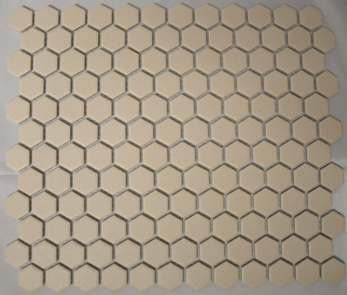 Unglazed white hexagon mosaic tiles