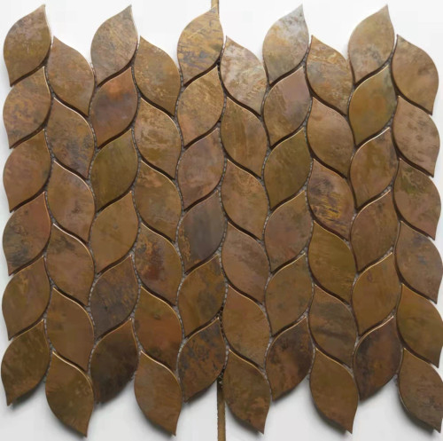 Leaf Pattern Copper Mosaic Tiles