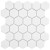 Matte white hexagon mosaic tiles