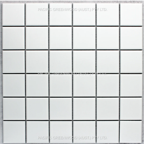 Matte white 48 x 48mm porcelain tiles