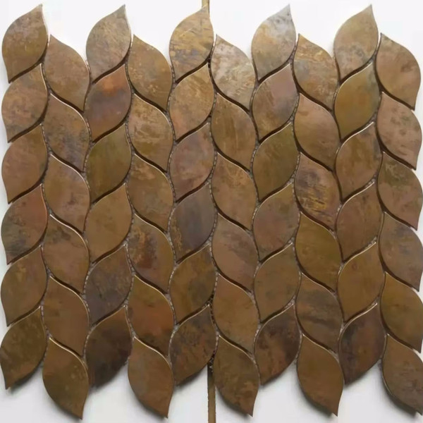 copper leaf mosaic tiles
