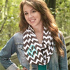 Monogrammed Chevron Infinity Scarf in Taupe