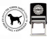 "Puppy Love" Self-Inking Personalized Round Dog Design Address Stamp - CS3632