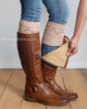 Cable Knit Boot Cuff in Natural with Brown Boots