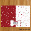 Deep Red "Paw-ko Dots" Polka Dot Pet Food Dog or Cat Mat Personalized GIFT - Custom Floor Mat