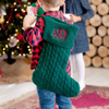Hunter Green Knit Christmas Stocking with Embroidered Monogram