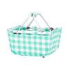 Collapsible Mint Green Check Mini Market Tote