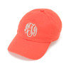 Monogrammed Coral Cotton Twill Cap
