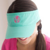 Mint Green Twill Cotton Visor with Embroidered Monogram