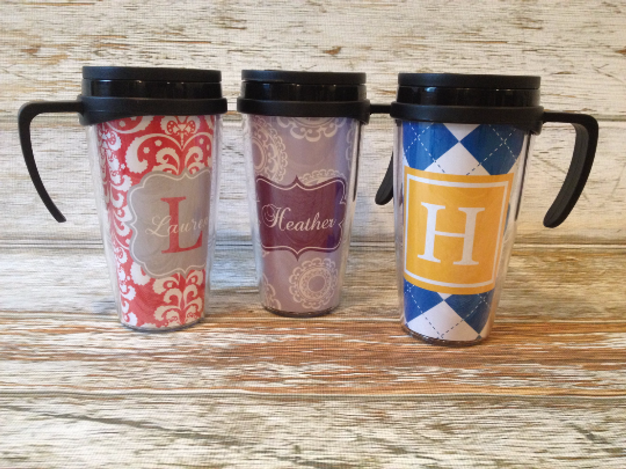 Personalized Travel Coffee Tumbler With Handle
