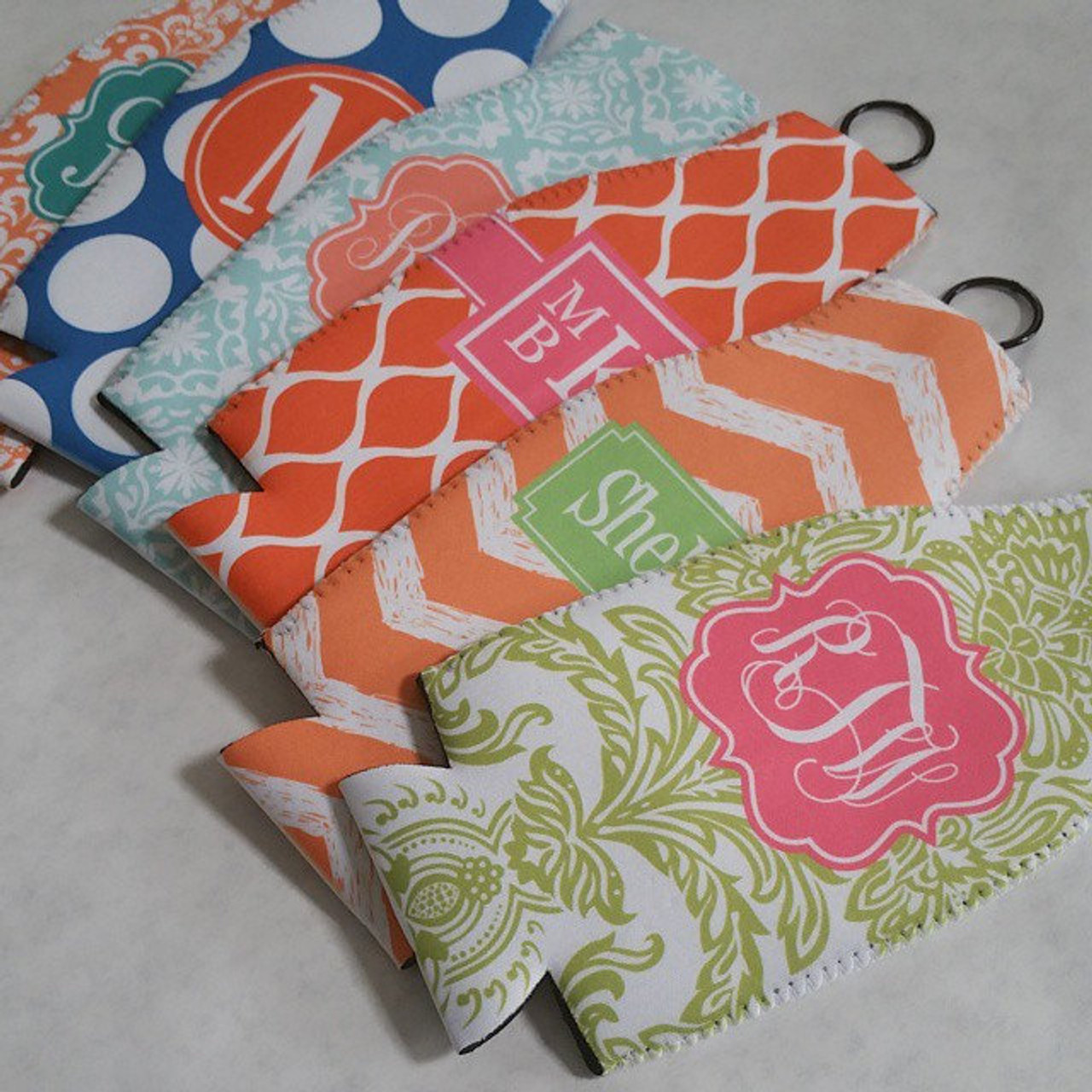 Zippered Bottle and Can Koozie Sets, Personalized Drinkware