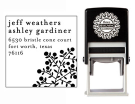 Self-Inking Personalized Address Stamp with Botanical Design - CS3640