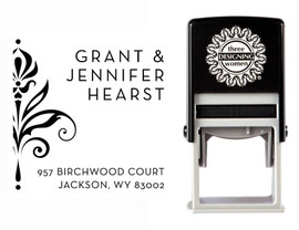 Self-Inking Personalized Address Stamp with Damask Design - CS3641