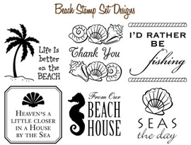 Set of 6 Mix & Match Coastal Beach Stamp Designs