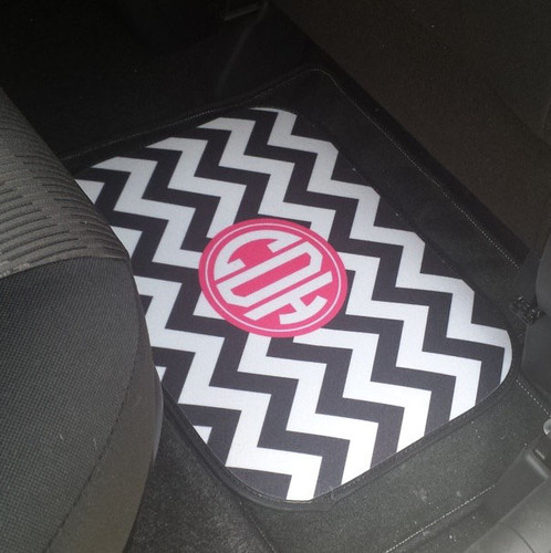 Monogram Personalized Rear Car Mats set of 2