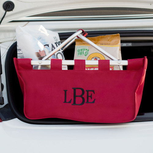 Garnet Market Tote with Embroidered Monogram