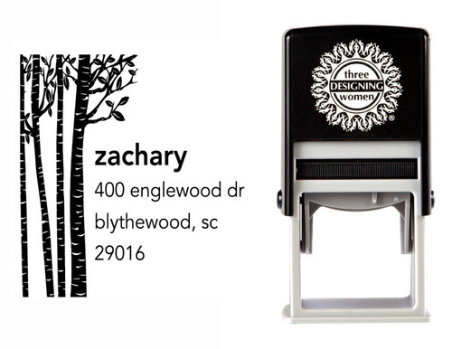 Self-Inking Personalized Address Stamp with Birch Trees Design - CS3643