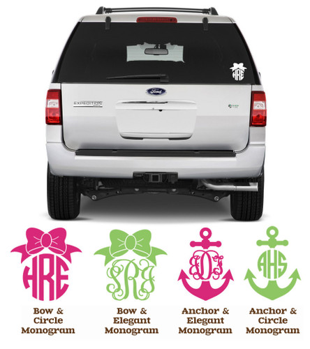 Vinyl Monogram Car Decal - Personalized Monogram Decal