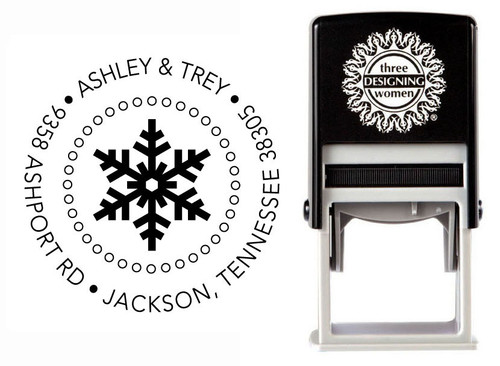 Single Snowflake Self-Inking Personalized Address Stamp - CS3518