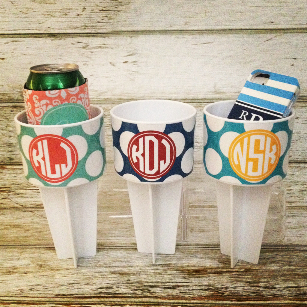 Personalized Beach Cup Holder Beach Spiker Choose Pattern, Color