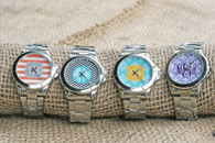 Stainless Steel Watch - Personalized Monogram