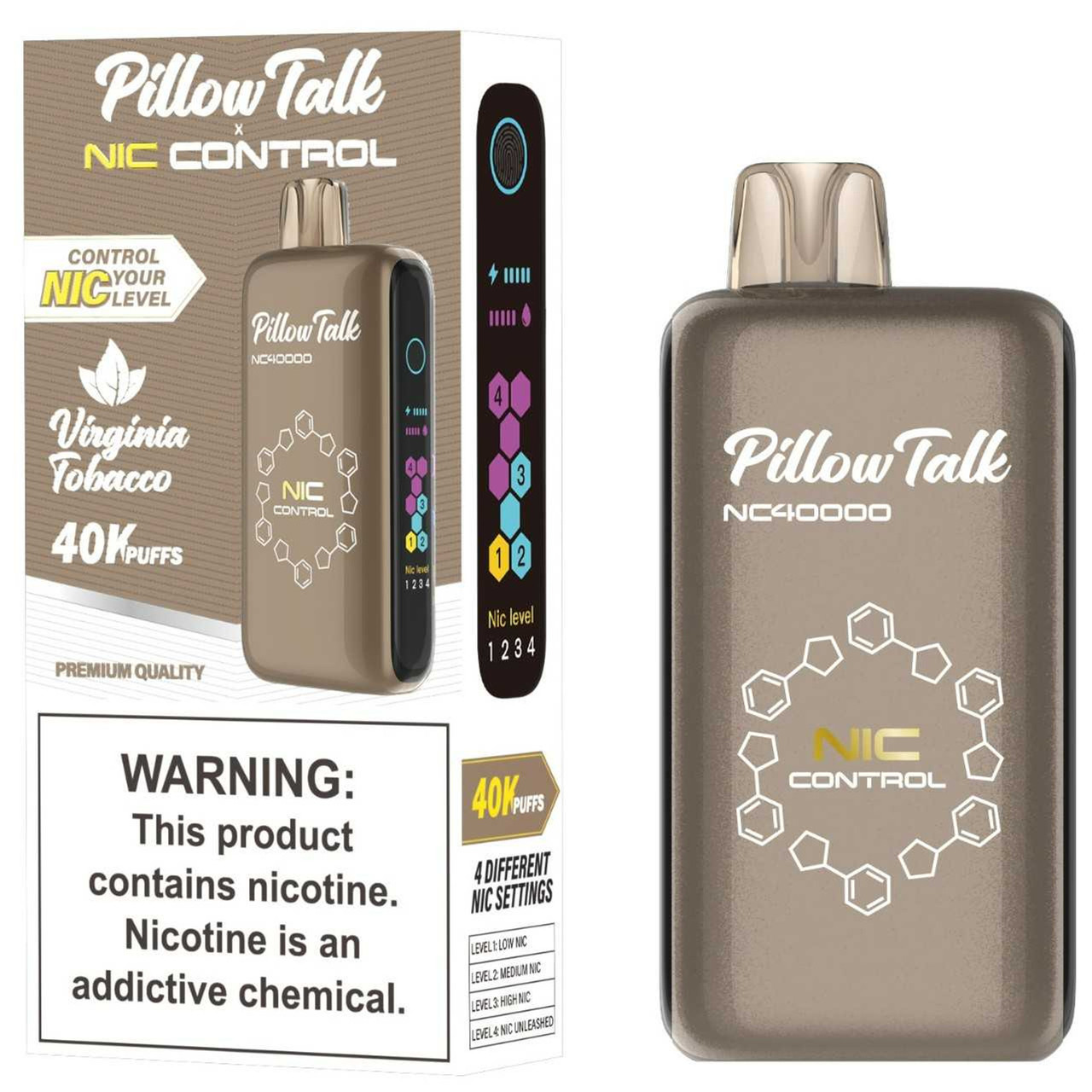 Savor the rich, smooth taste of classic Virginia Tobacco with the Pillow Talk NC40000 Disposable. Enjoy up to 40,000 puffs and adjustable nicotine control for a traditional, full-bodied vape experience.