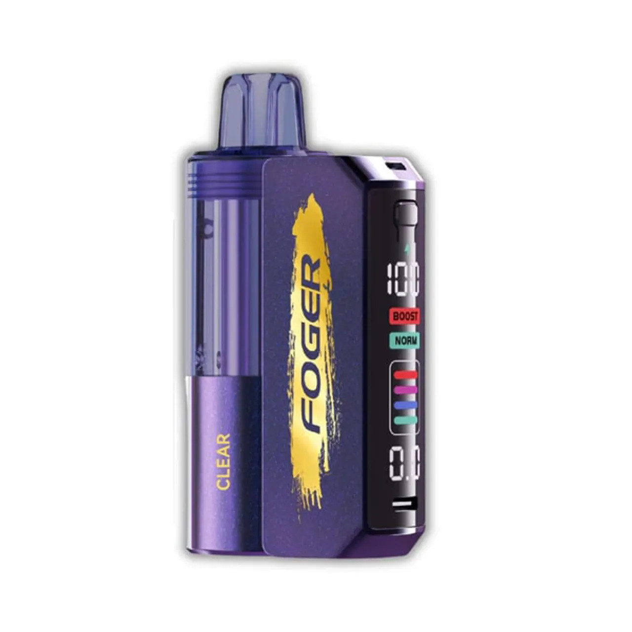 Experience the Foger Switch Pro 30K Disposable Vape in Clear flavor – 5% nicotine and up to 30,000 smooth, clean puffs for a long-lasting and refreshing vaping experience.